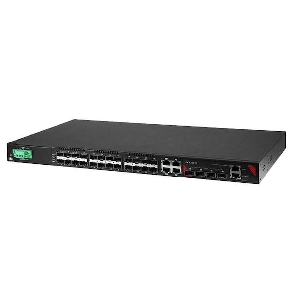 Antaira 32-Port Industrial Gigabit Managed Ethernet Switch, with 4-10/100/1000 RJ45 Ports, 24-100/1000 SFP S LMX-3228G-10G-SFP-DC - main